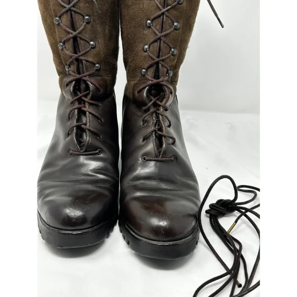 Salvatore Ferragamo Suede Accent Leather Boots, 9.5 - Picture 13 of 13